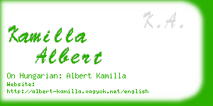kamilla albert business card